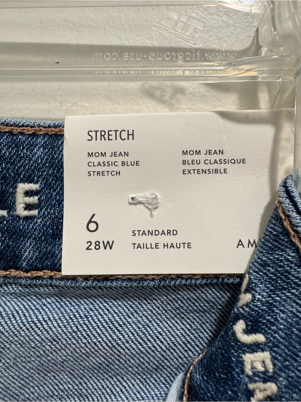 American Eagle Stretch Mom Jean Classic Blue High Rise Jeans Size 6 - Picture 5 of 10